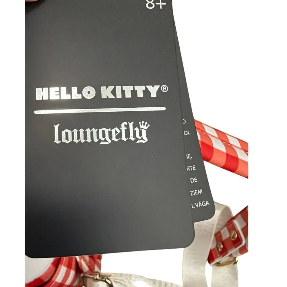 Loungefly Sanrio Hello Kitty Gingham Cosplay Mini Backpack Plush Red Checkered